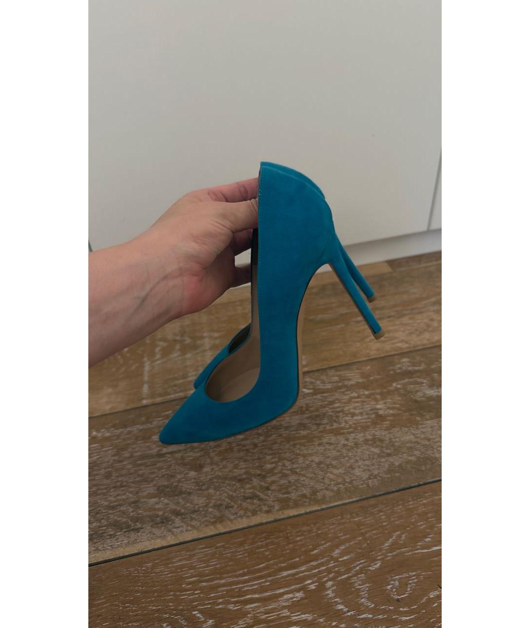 GIANVITO ROSSI Бирюзовые замшевые туфли, фото 2