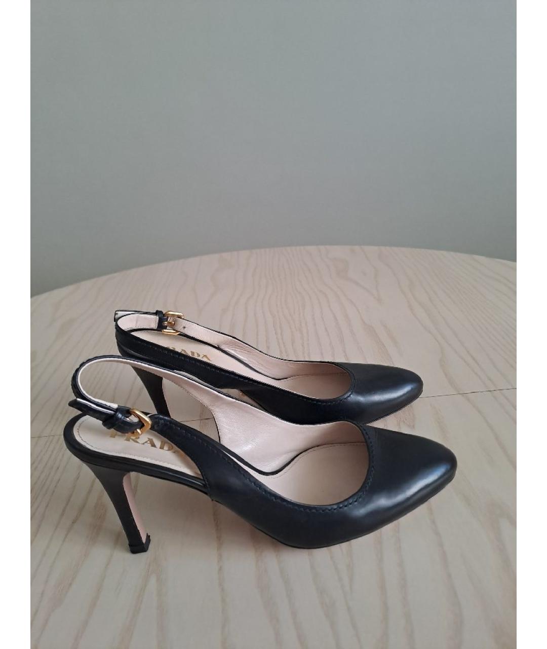PRADA Черные кожаные туфли, фото 7