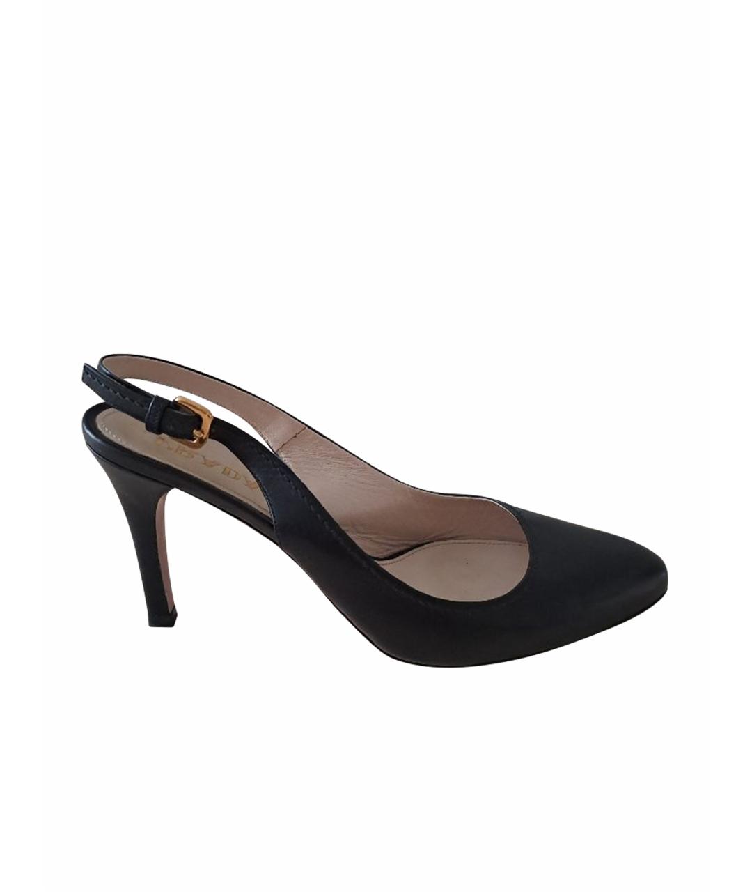 PRADA Черные кожаные туфли, фото 1