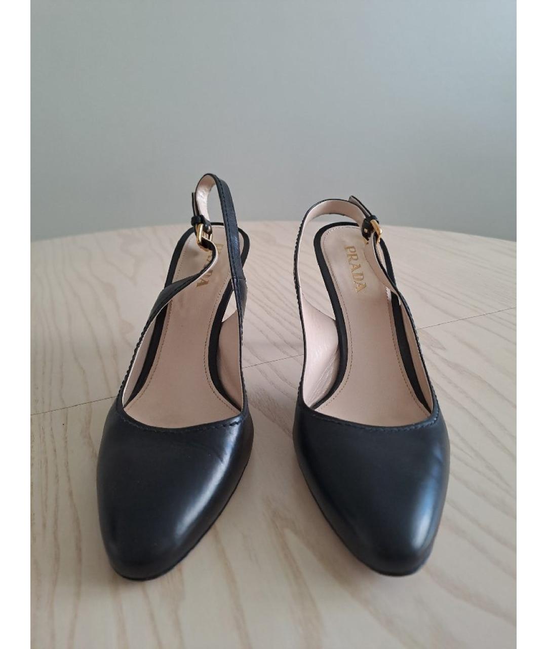 PRADA Черные кожаные туфли, фото 2