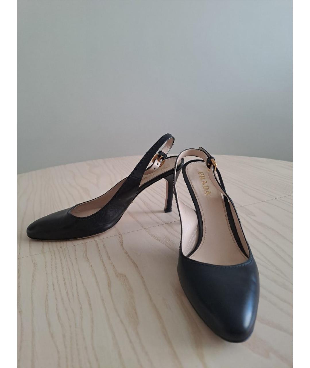 PRADA Черные кожаные туфли, фото 3
