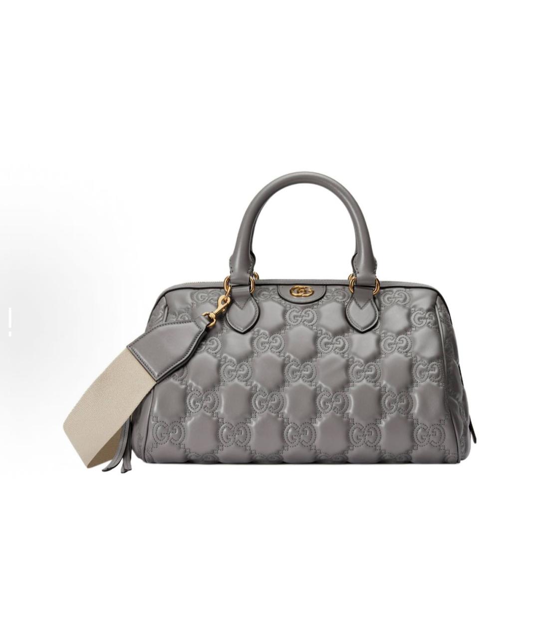 GUCCI Серая кожаная дорожная/спортивная сумка, фото 8