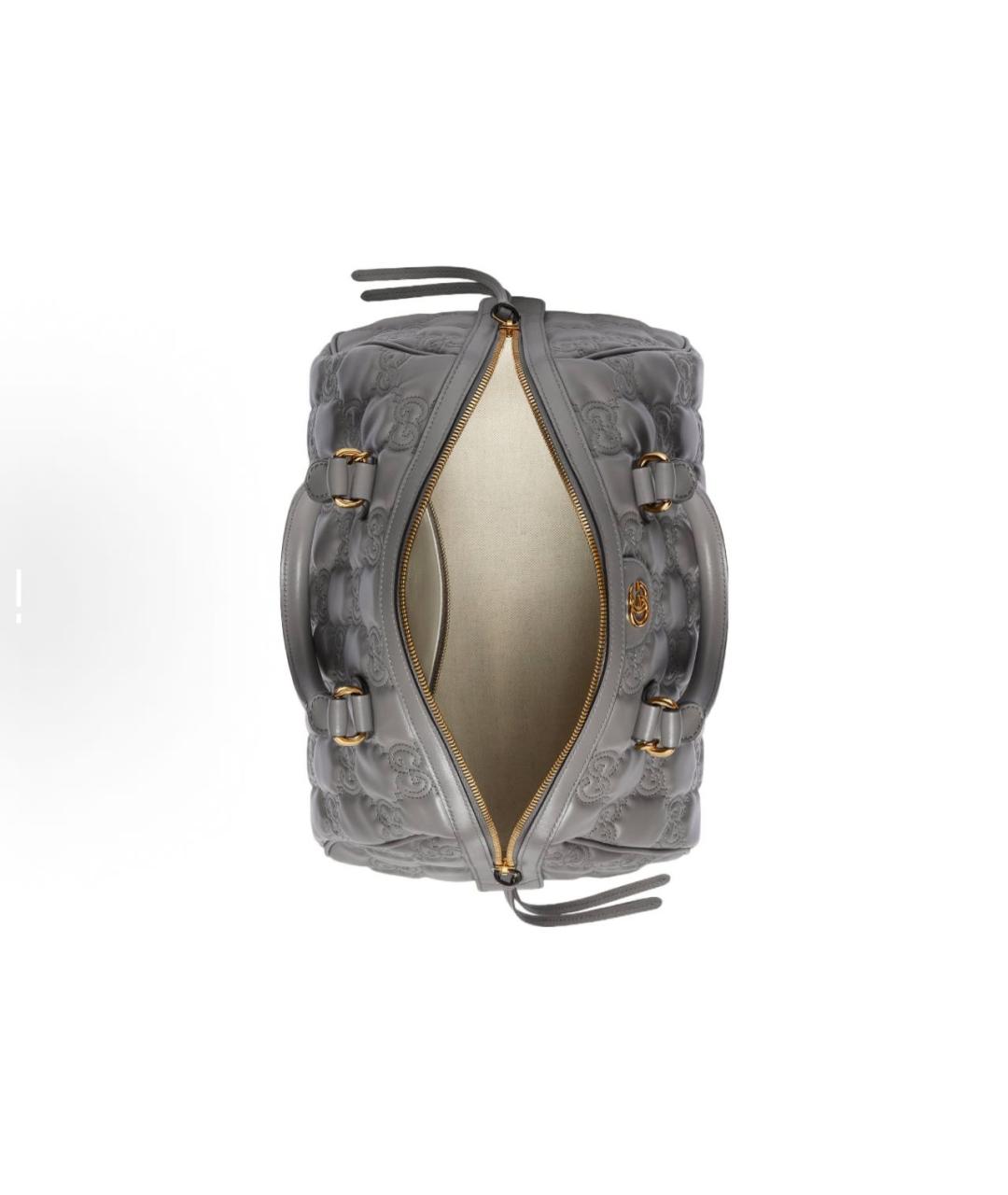 GUCCI Серая кожаная дорожная/спортивная сумка, фото 4