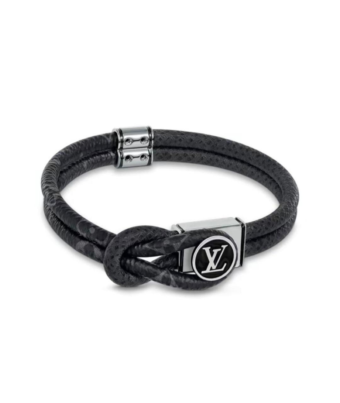 LOUIS VUITTON Черный кожаный браслет, фото 1