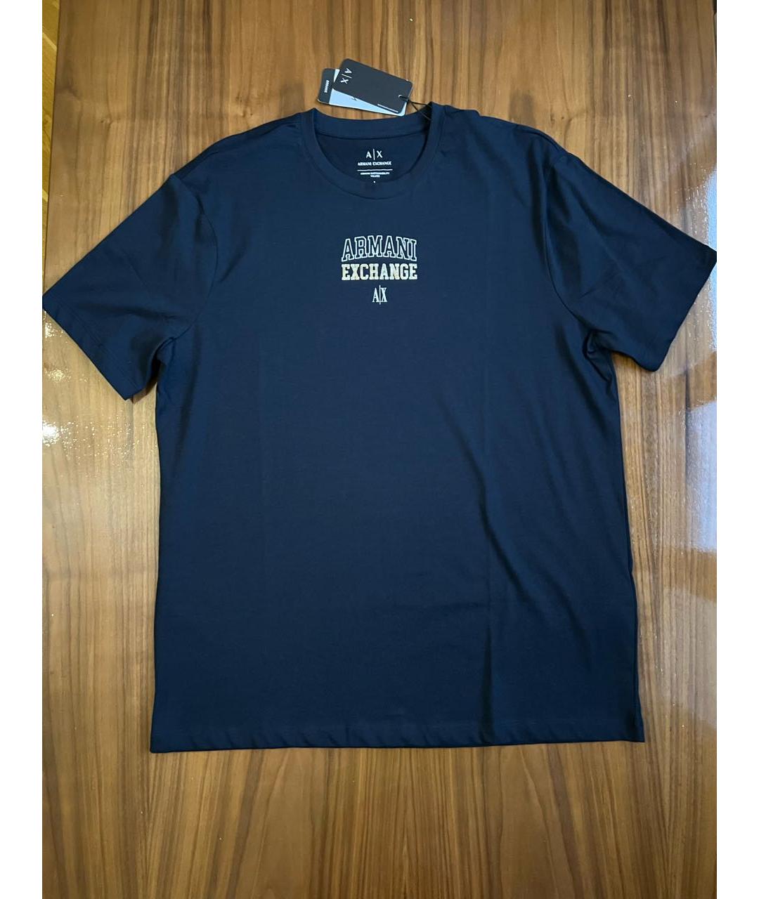 ARMANI EXCHANGE Темно-синяя хлопковая футболка, фото 6