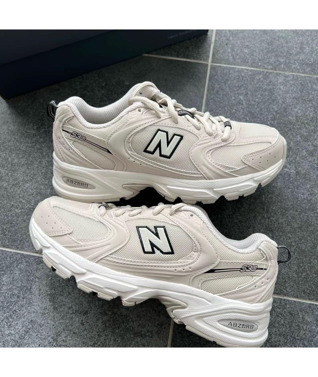 NEW BALANCE Бежевые текстильные низкие кроссовки / кеды, фото 3
