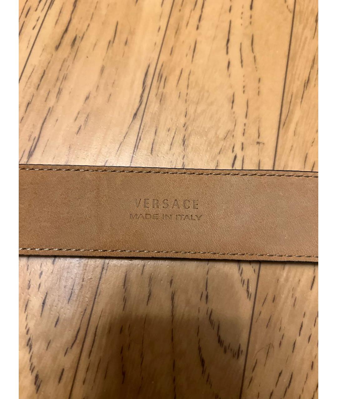 VERSACE Черный кожаный ремень, фото 4