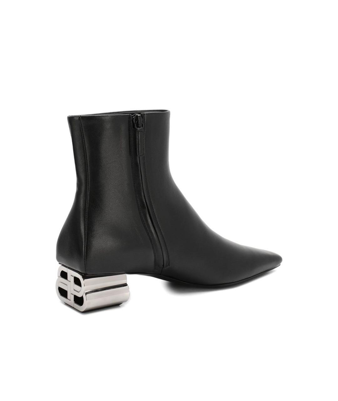 BALENCIAGA Черные кожаные ботильоны, фото 2