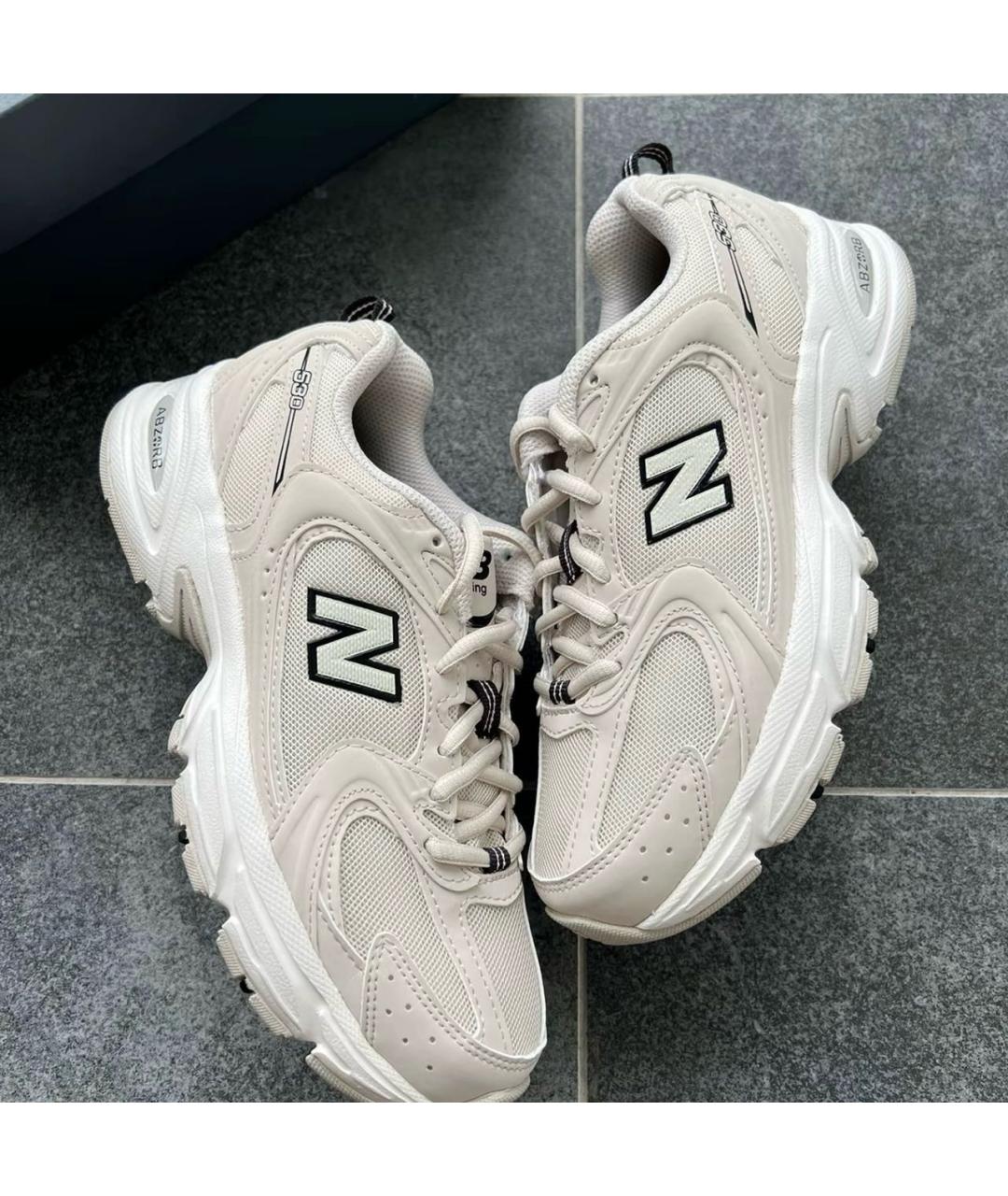 NEW BALANCE Бежевые текстильные низкие кроссовки / кеды, фото 2