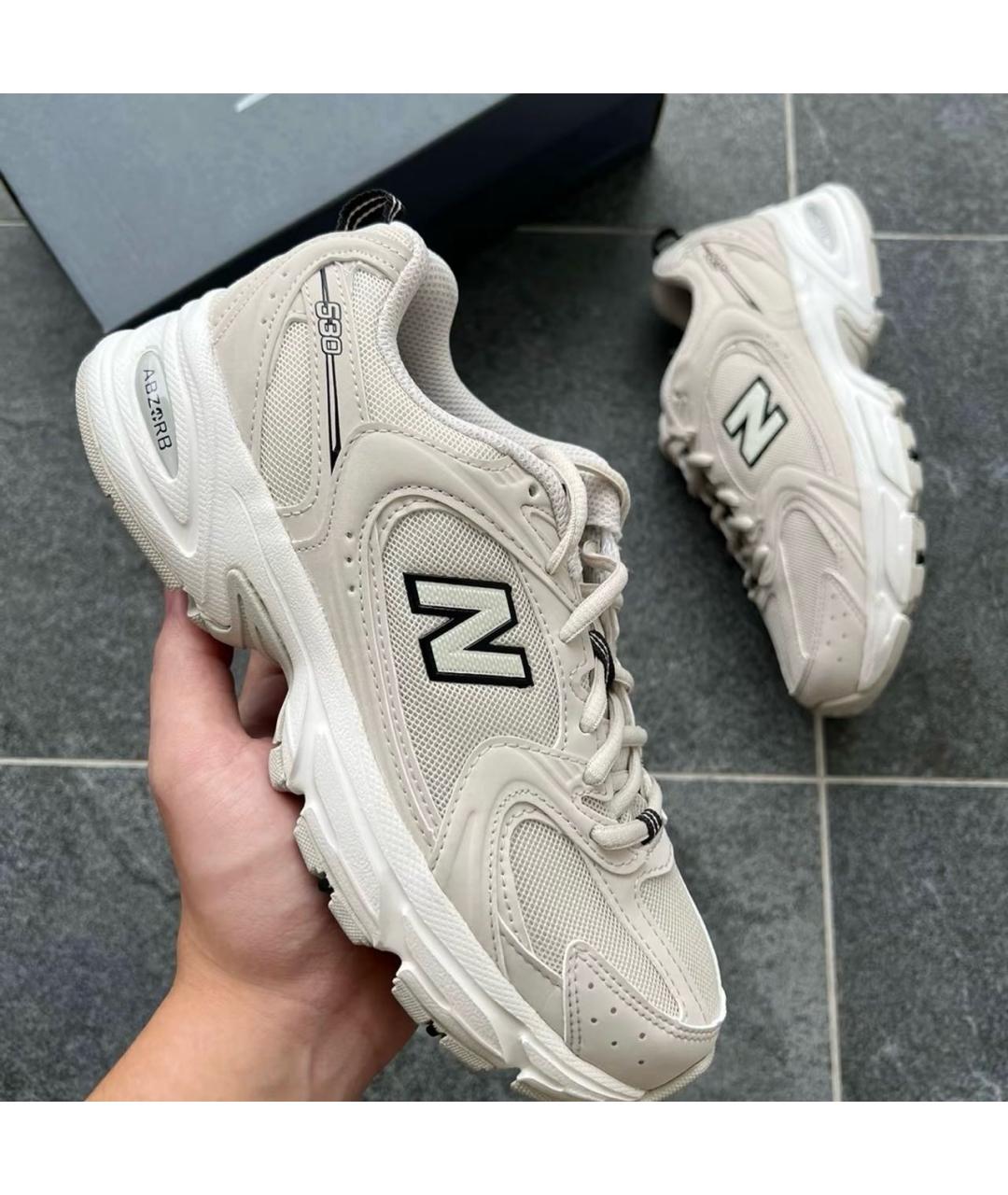 NEW BALANCE Бежевые текстильные низкие кроссовки / кеды, фото 3