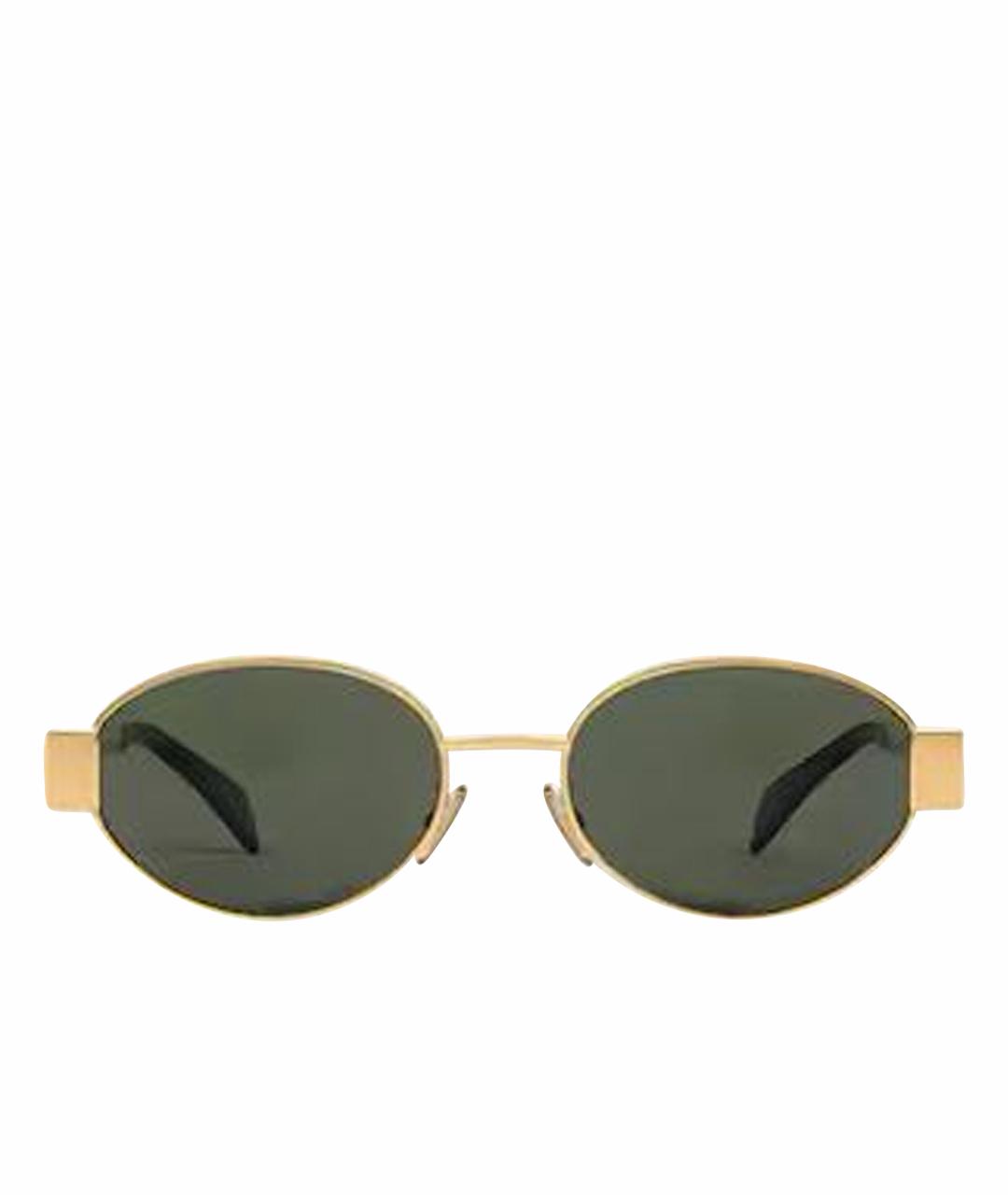 CELINE Золотые металлические солнцезащитные очки, фото 1