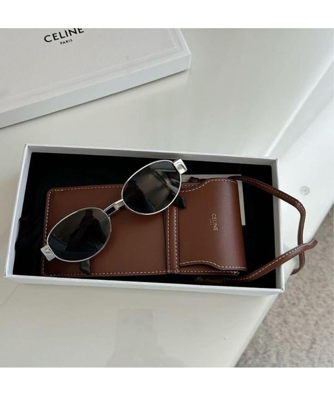 CELINE Серые металлические солнцезащитные очки, фото 3