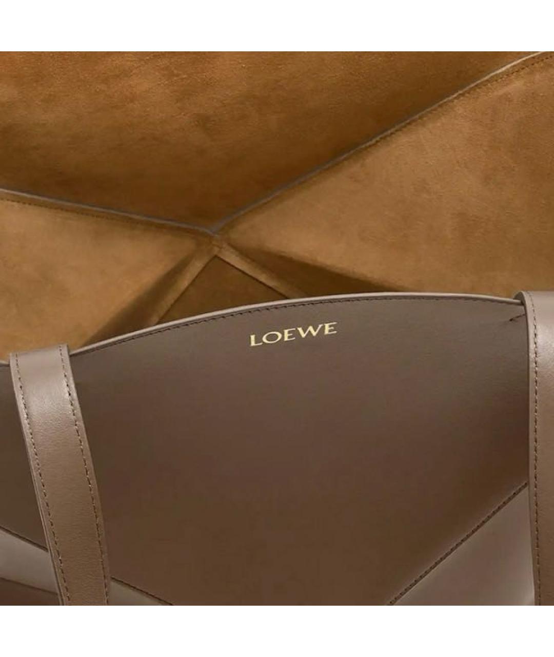 LOEWE Коричневая сумка через плечо из лакированной кожи, фото 3