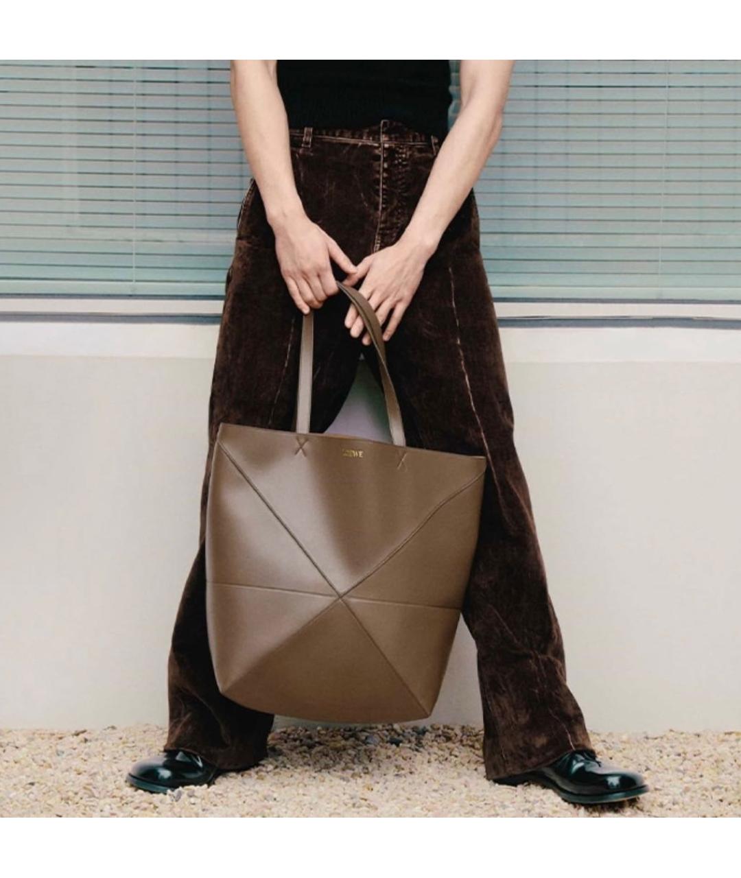LOEWE Коричневая сумка через плечо из лакированной кожи, фото 4