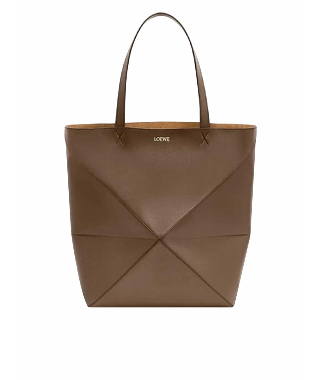 LOEWE Коричневая сумка через плечо из лакированной кожи, фото 1