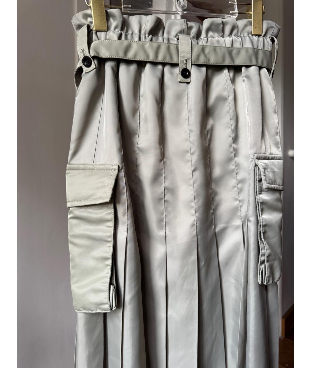 SACAI Серая хлопковая юбка макси, фото 6