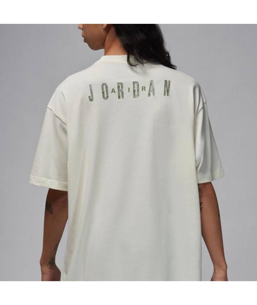 JORDAN Бежевая хлопковая футболка, фото 5