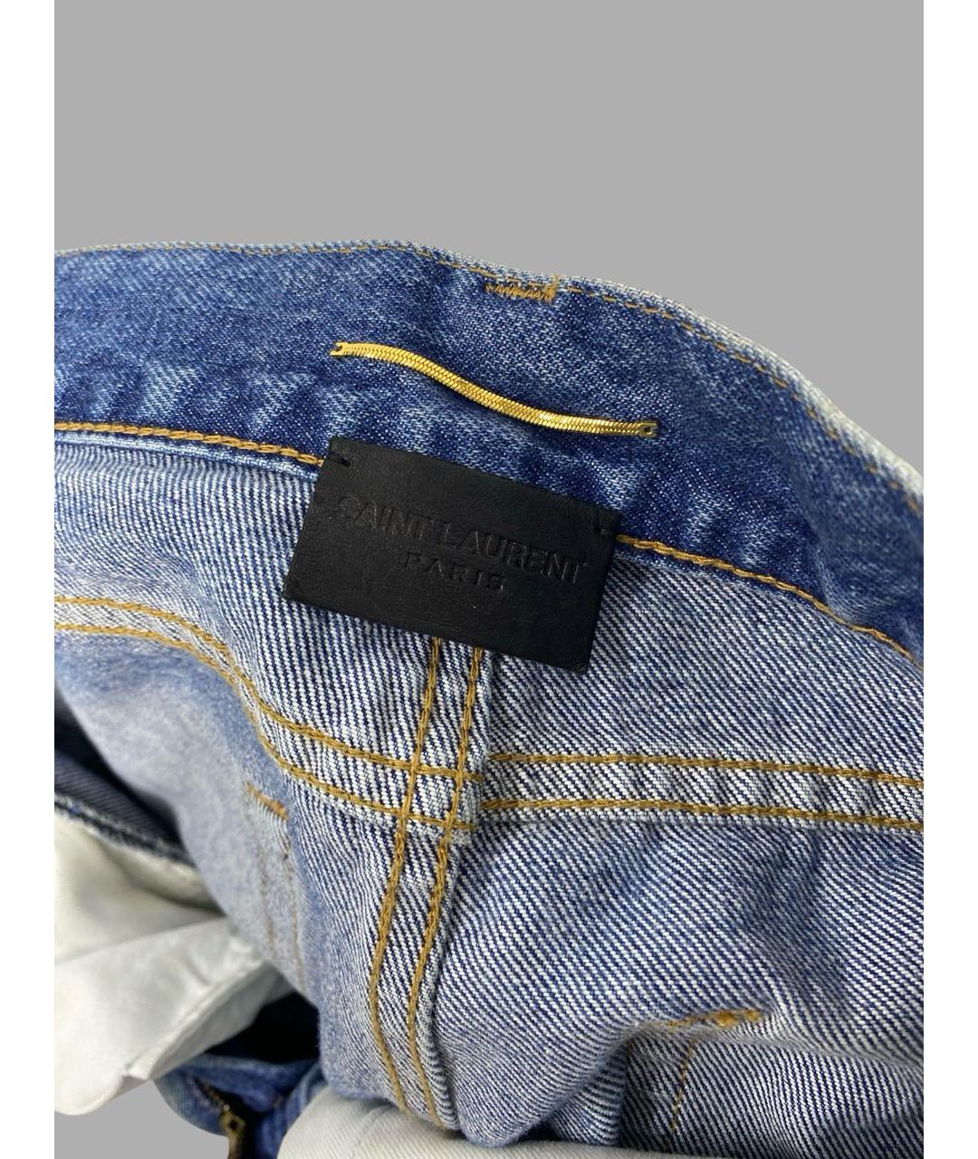 SAINT LAURENT Темно-синяя деним юбка макси, фото 4