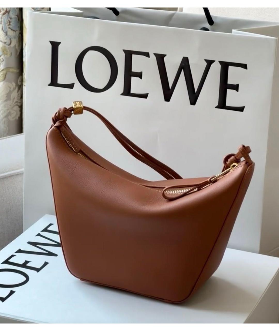 LOEWE Коричневая сумка через плечо из лакированной кожи, фото 2
