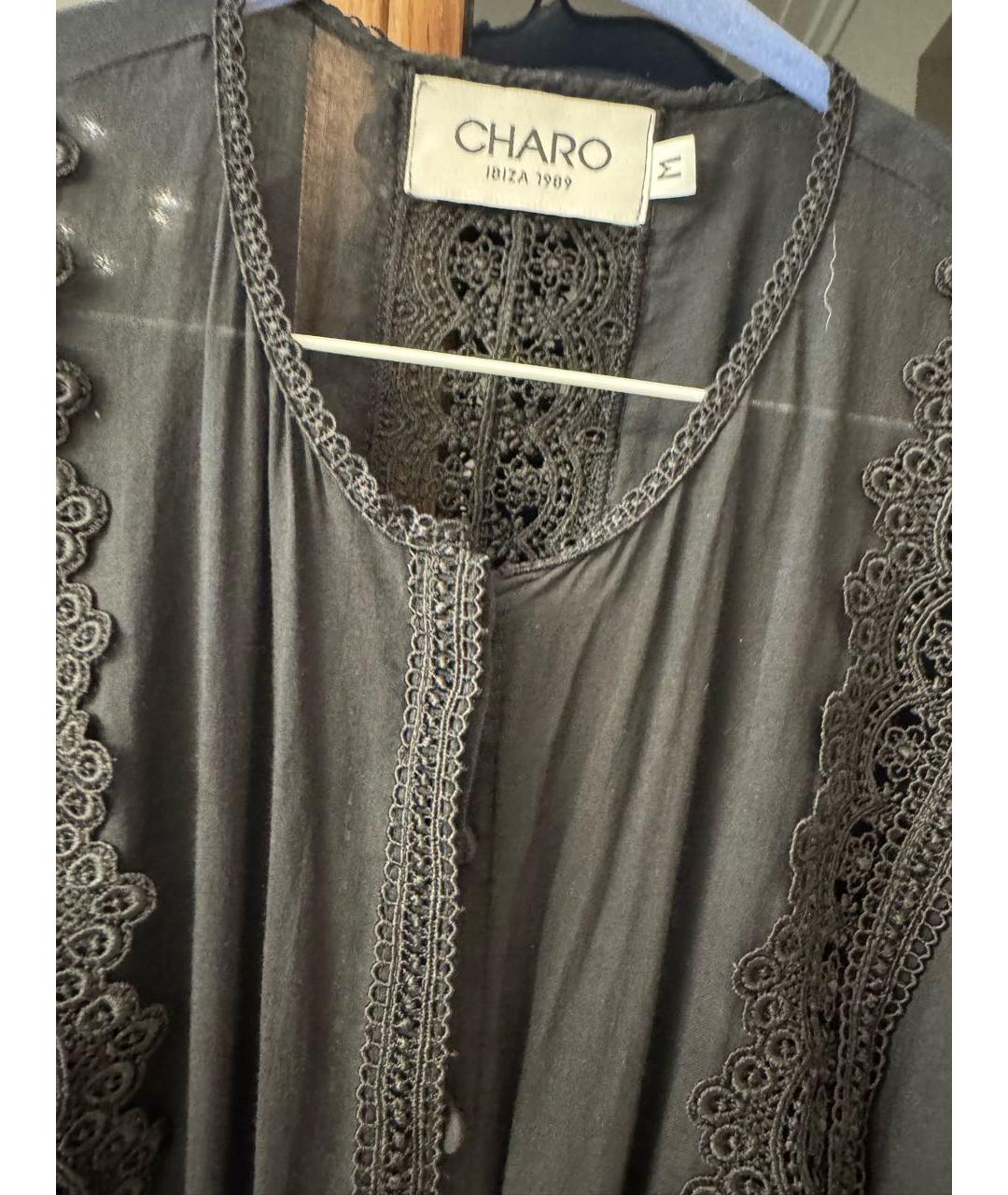 CHARO RUIZ Черное хлопковое платье, фото 5