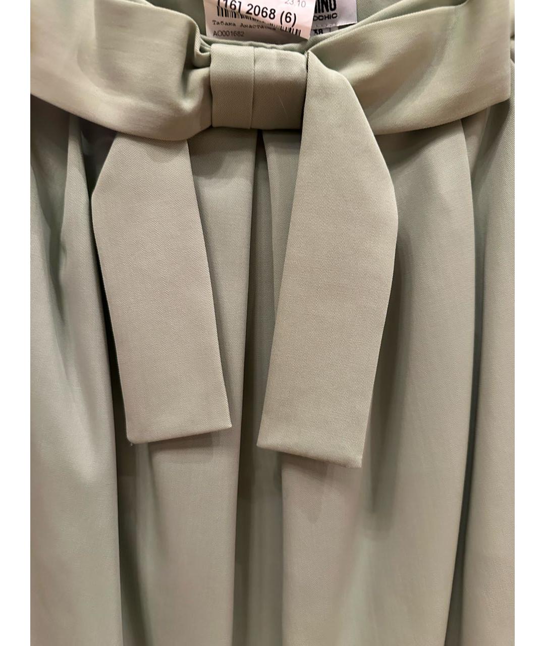 MOSCHINO Зеленая шерстяная юбка мини, фото 4