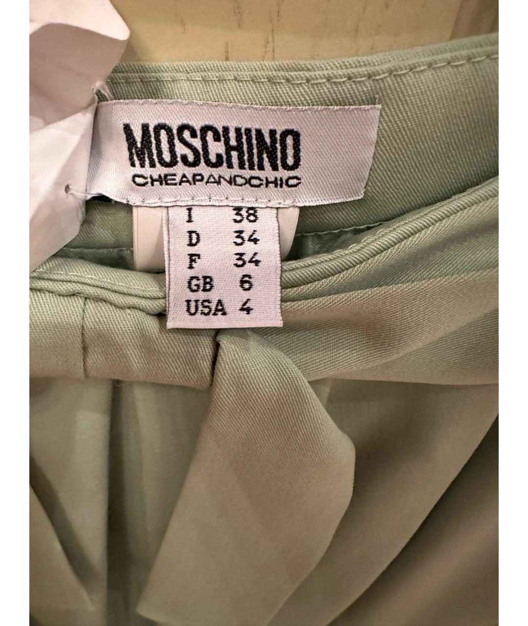 MOSCHINO Зеленая шерстяная юбка мини, фото 3