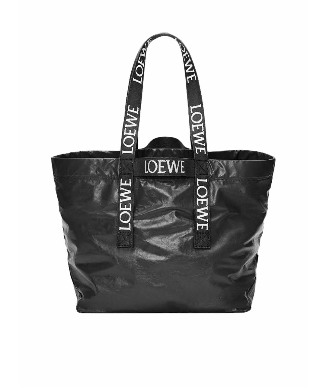 LOEWE Черная сумка тоут из лакированной кожи, фото 1