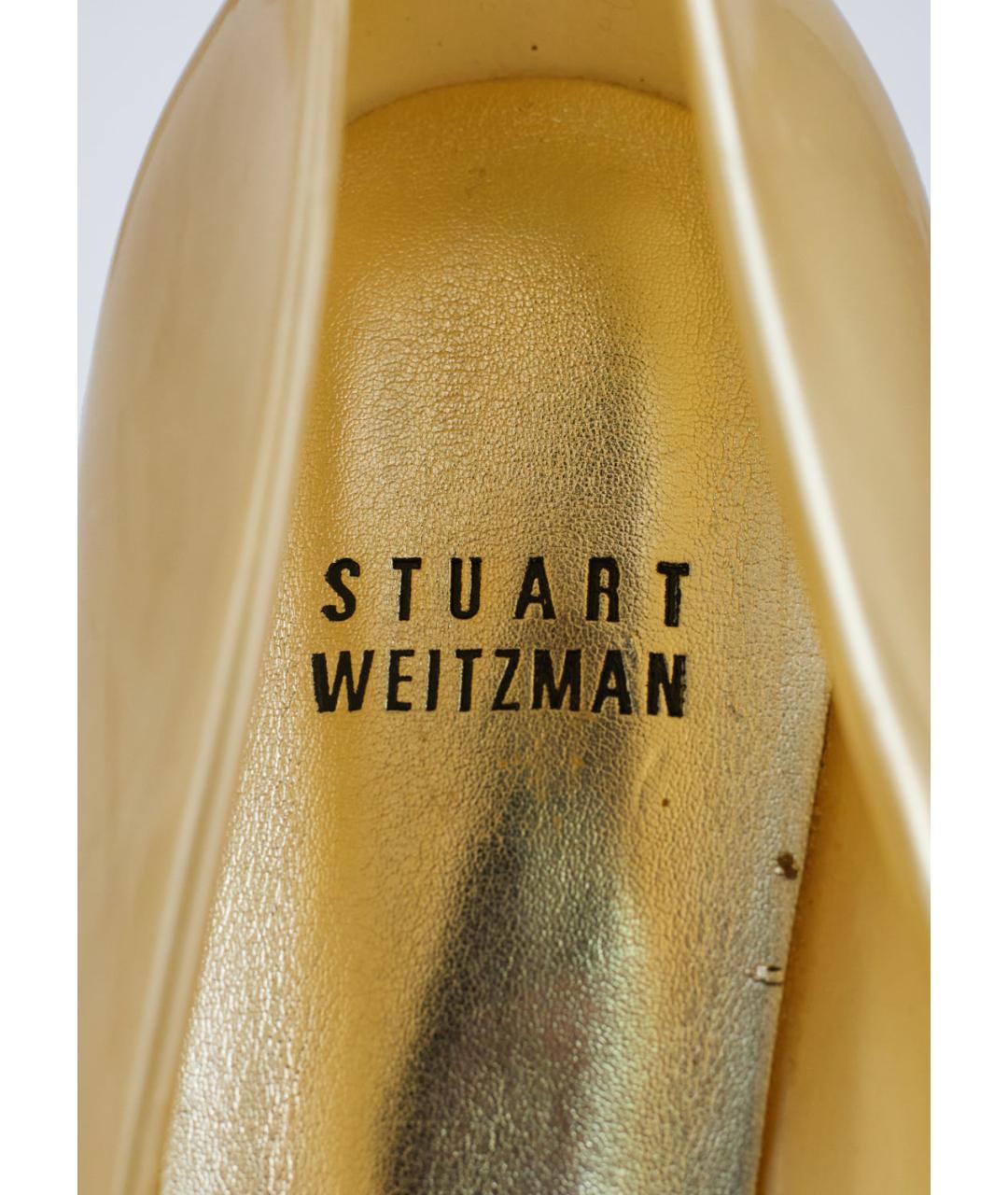 STUART WEITZMAN Золотые резиновые балетки, фото 5