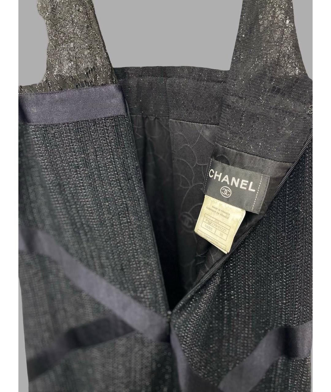 CHANEL Темно-синее шерстяное вечернее платье, фото 4