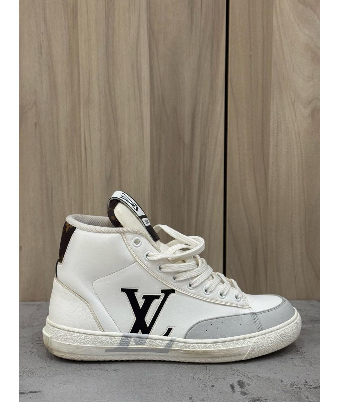 LOUIS VUITTON Белые кожаные кеды, фото 5
