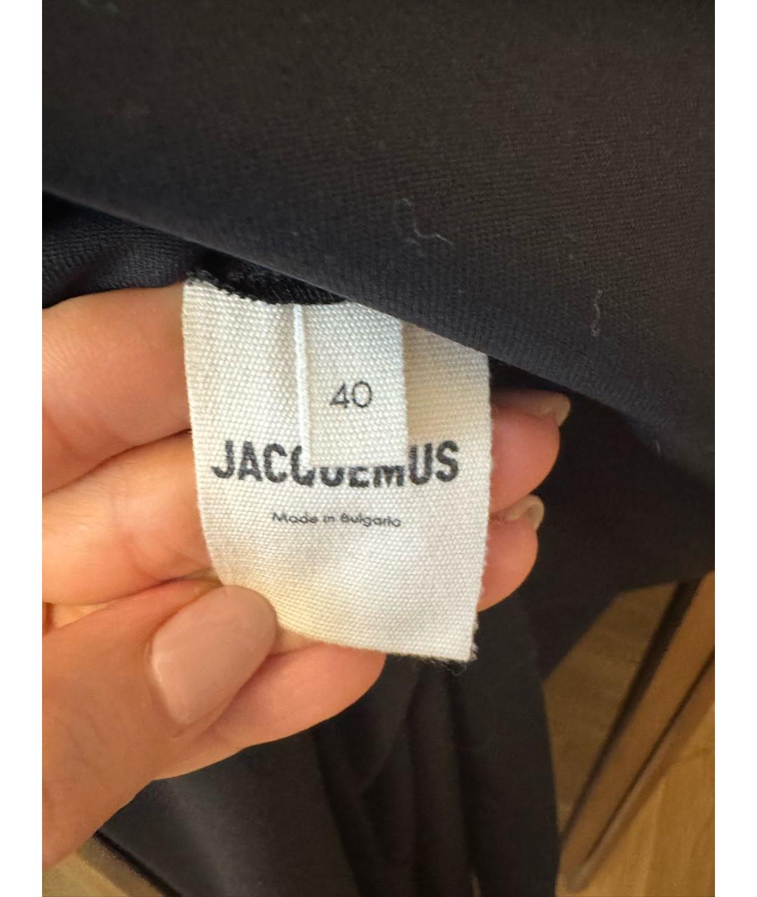 JACQUEMUS Черное шерстяное коктейльное платье, фото 7