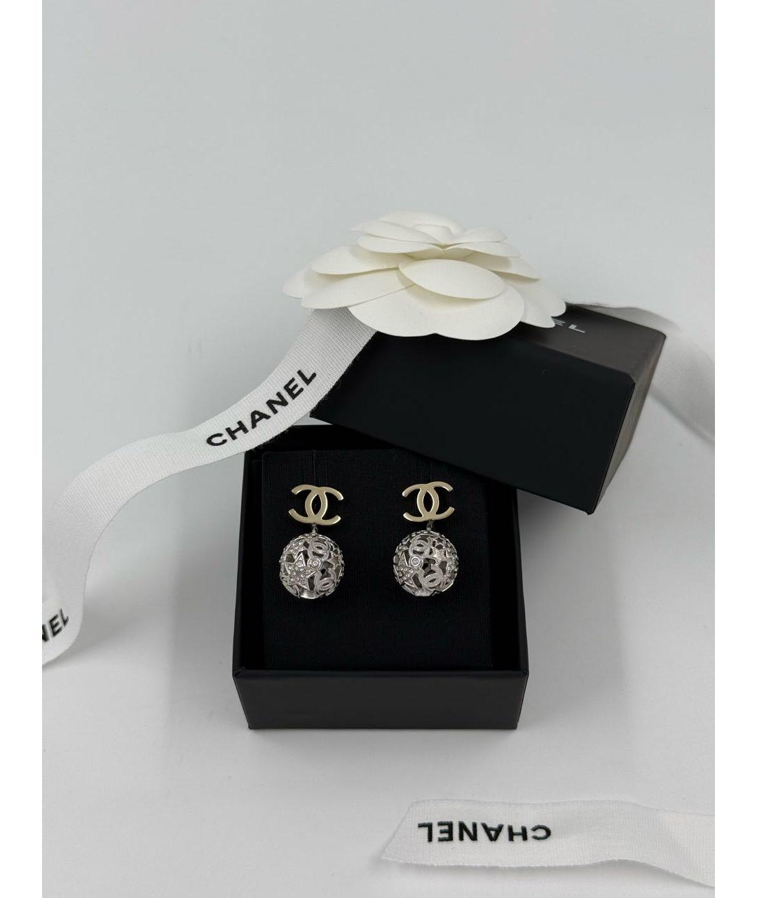 CHANEL Серебряные металлические серьги, фото 5