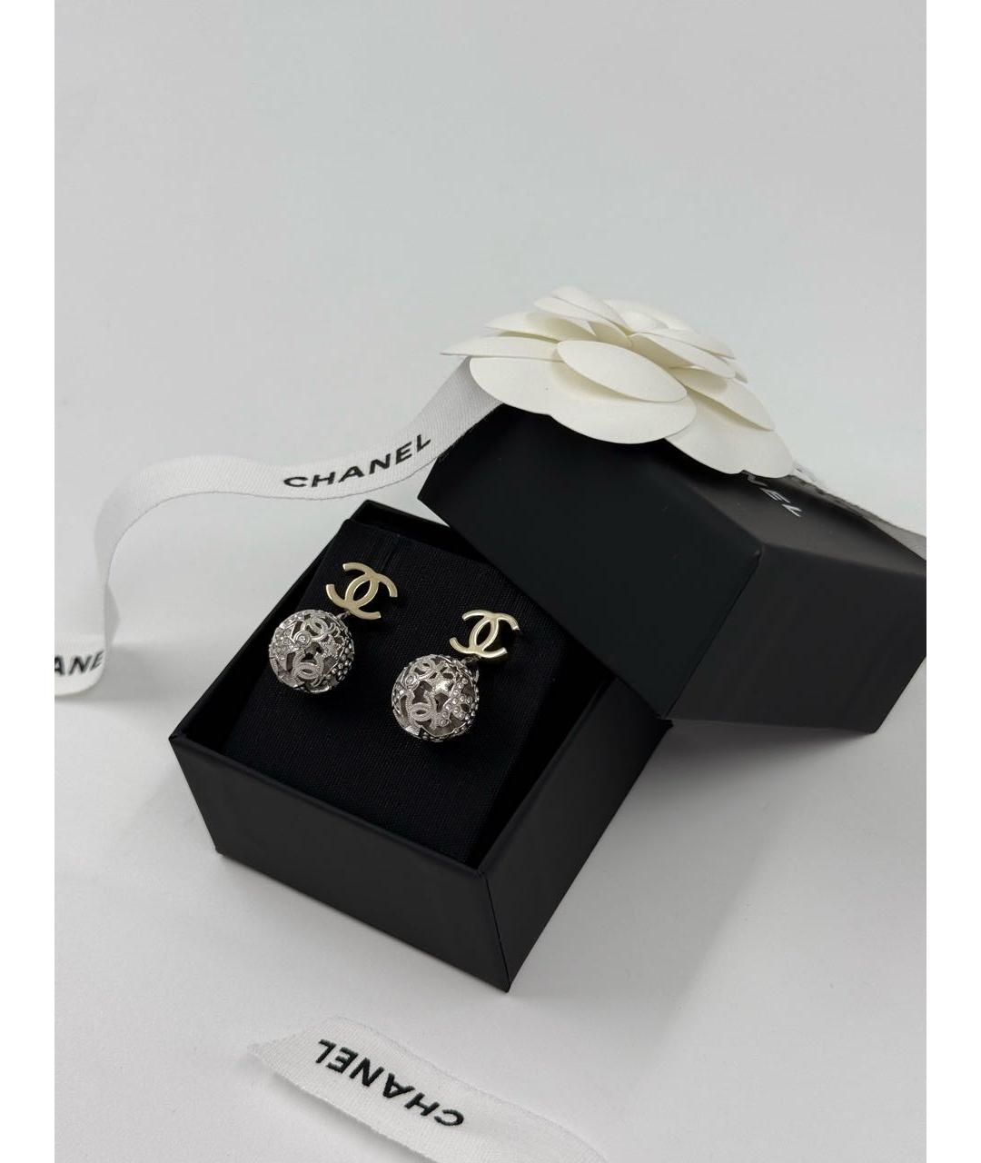 CHANEL Серебряные металлические серьги, фото 4