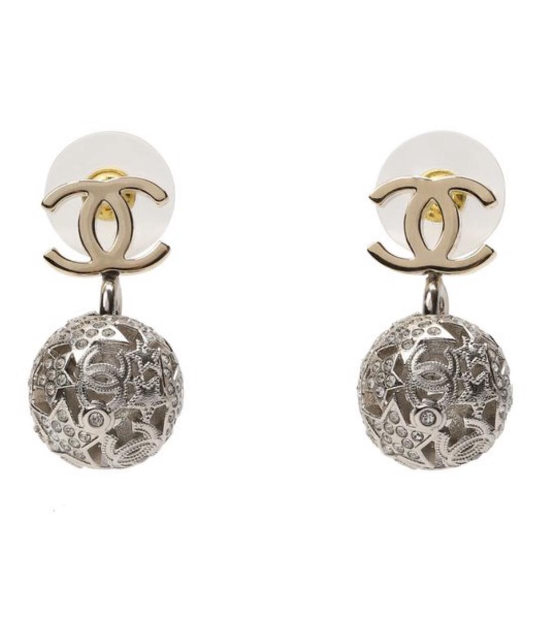 CHANEL Серебряные металлические серьги, фото 1