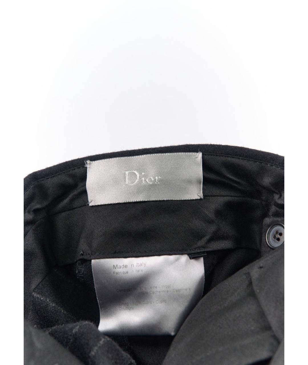 CHRISTIAN DIOR Черные шерстяные прямые брюки, фото 3