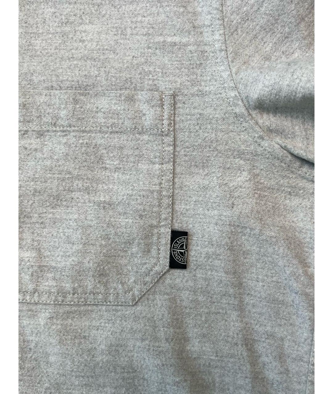 STONE ISLAND Серая хлопковая кэжуал рубашка, фото 4