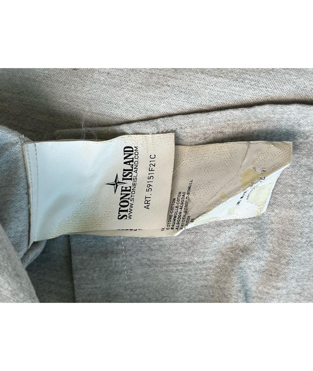 STONE ISLAND Серая хлопковая кэжуал рубашка, фото 5