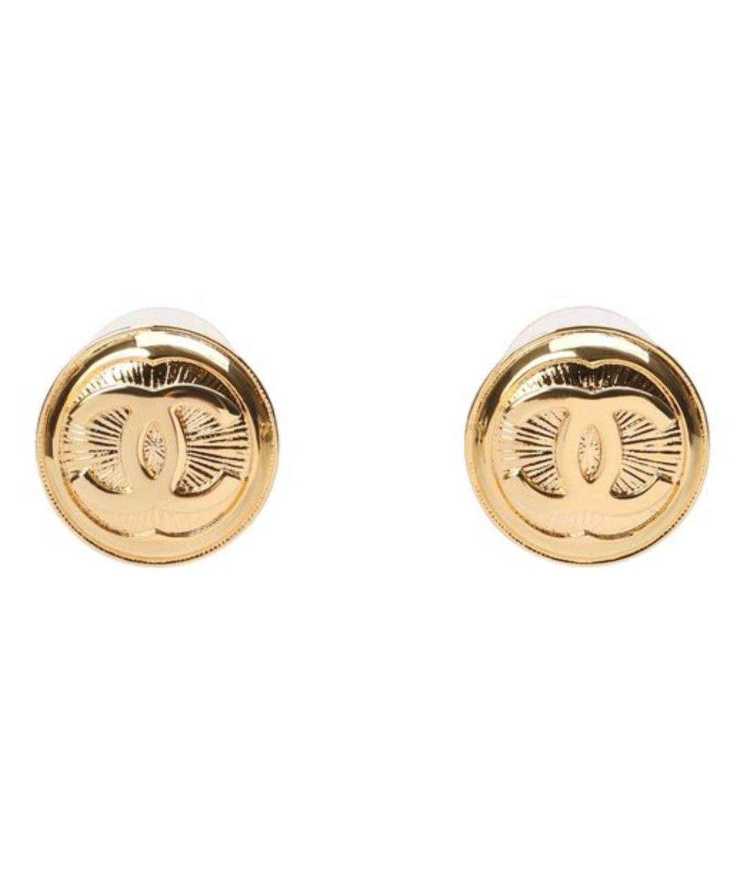 CHANEL Золотые металлические серьги, фото 1