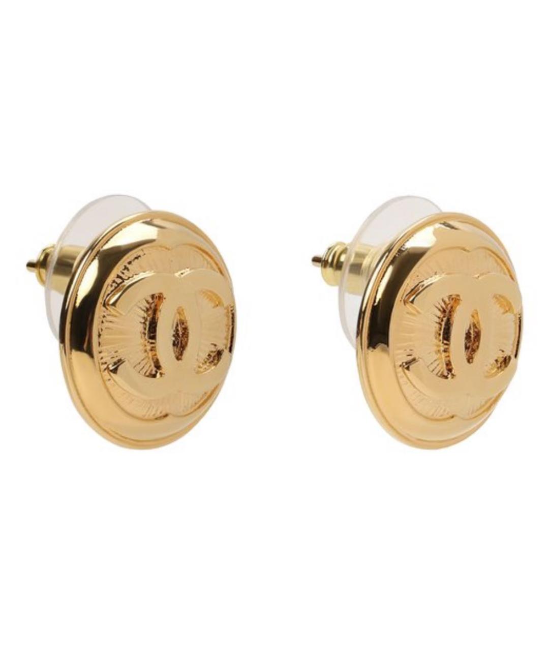 CHANEL Золотые металлические серьги, фото 2