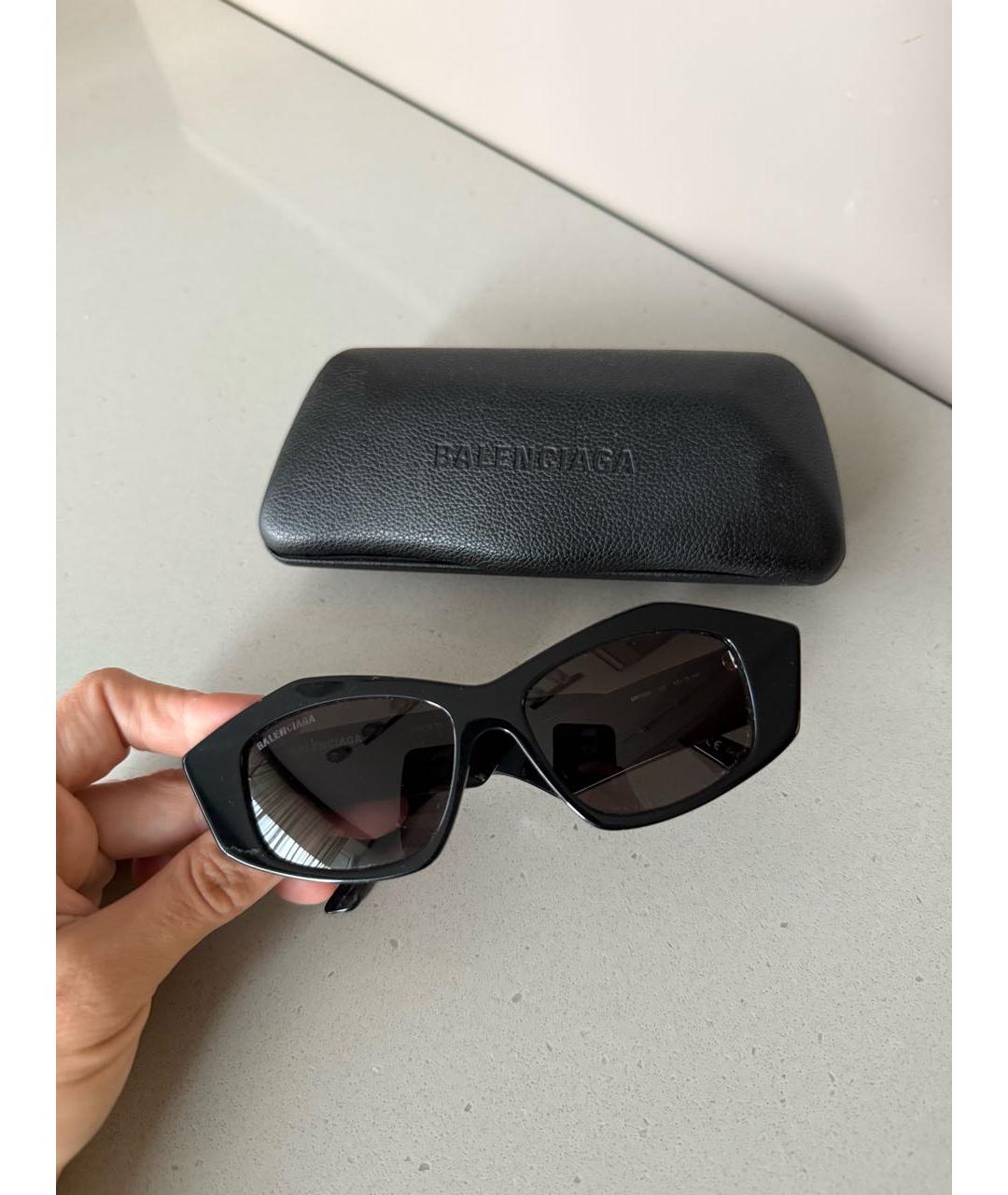 BALENCIAGA Черные пластиковые солнцезащитные очки, фото 4
