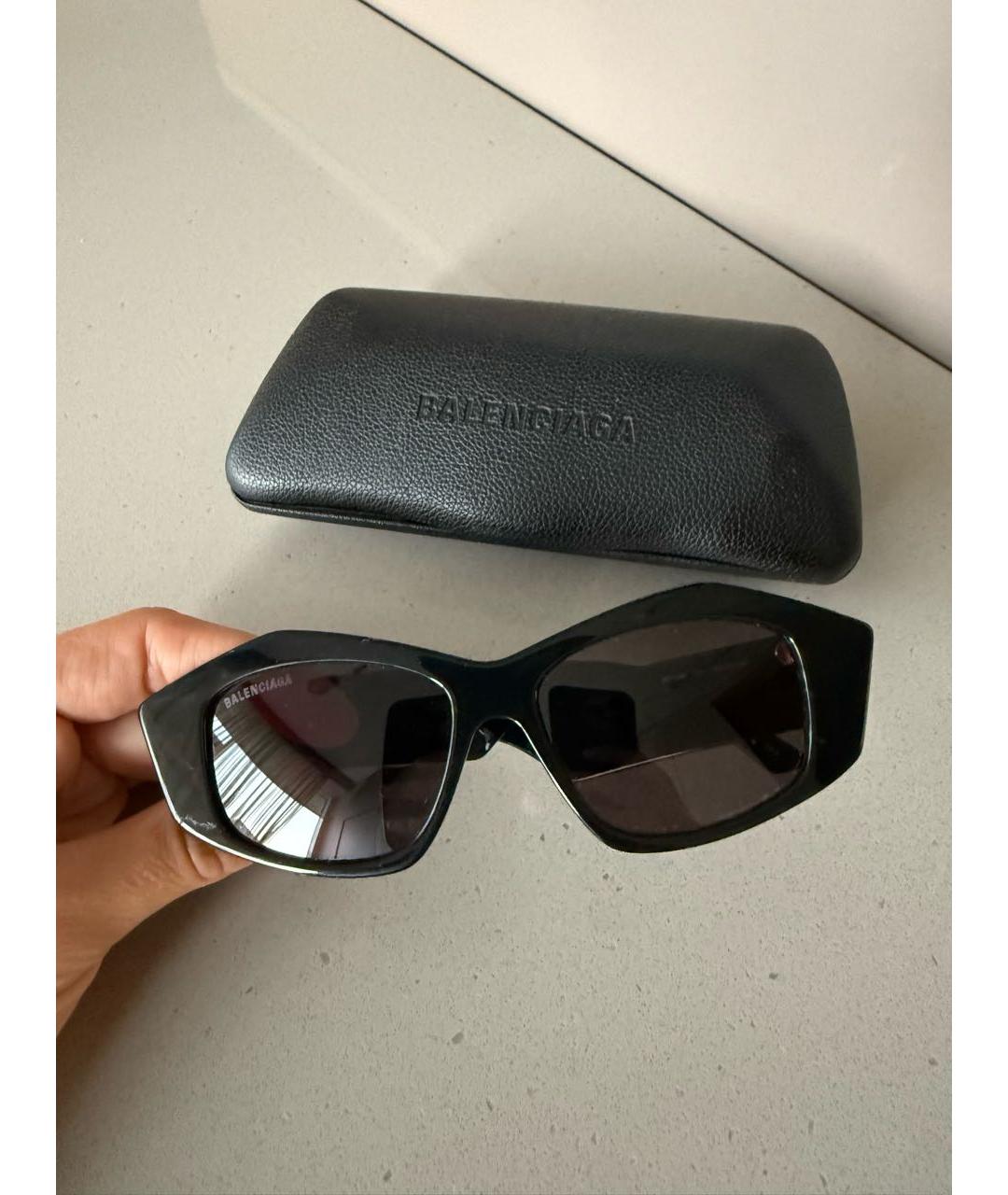 BALENCIAGA Черные пластиковые солнцезащитные очки, фото 3