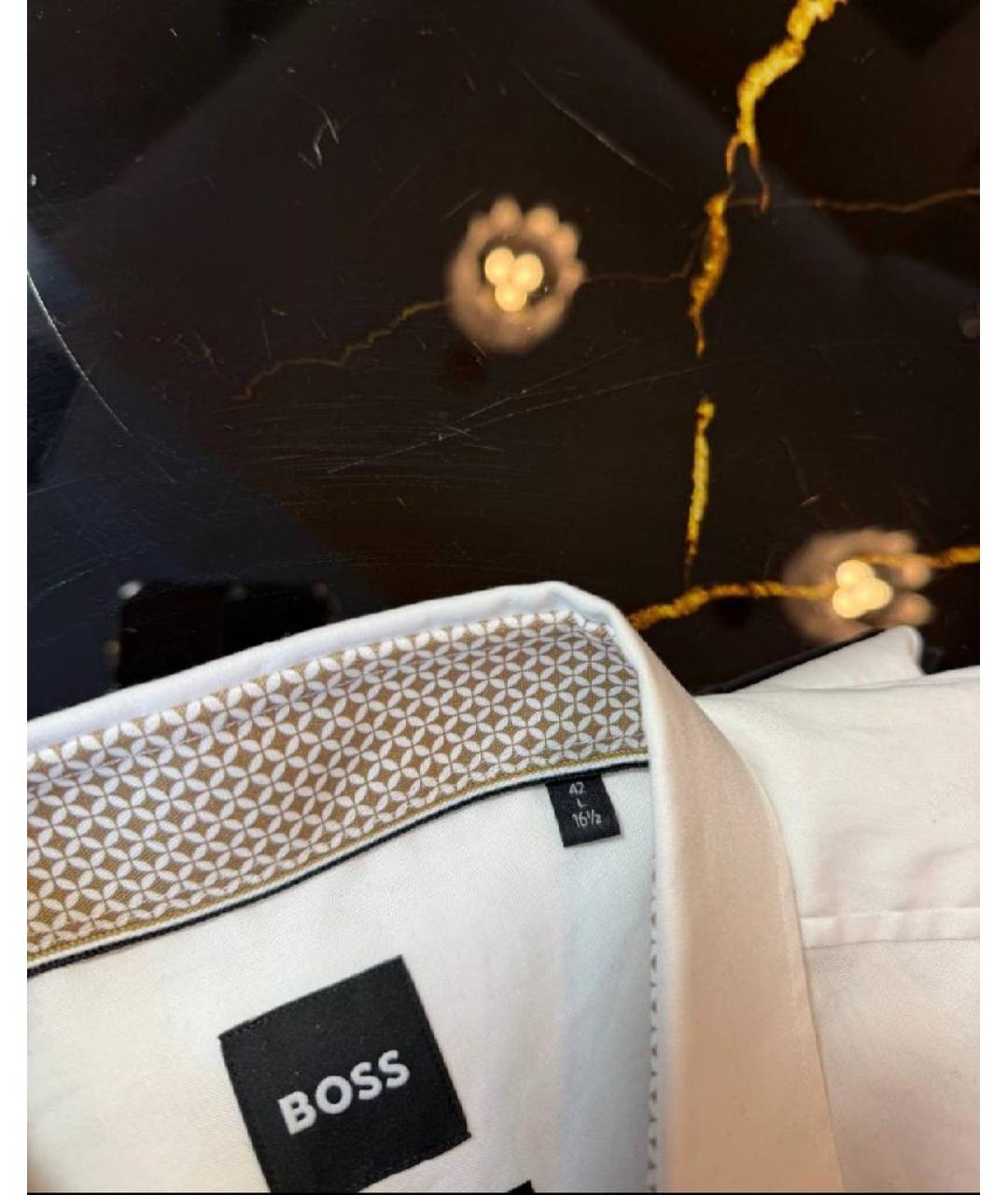 HUGO BOSS Белая хлопковая классическая рубашка, фото 4