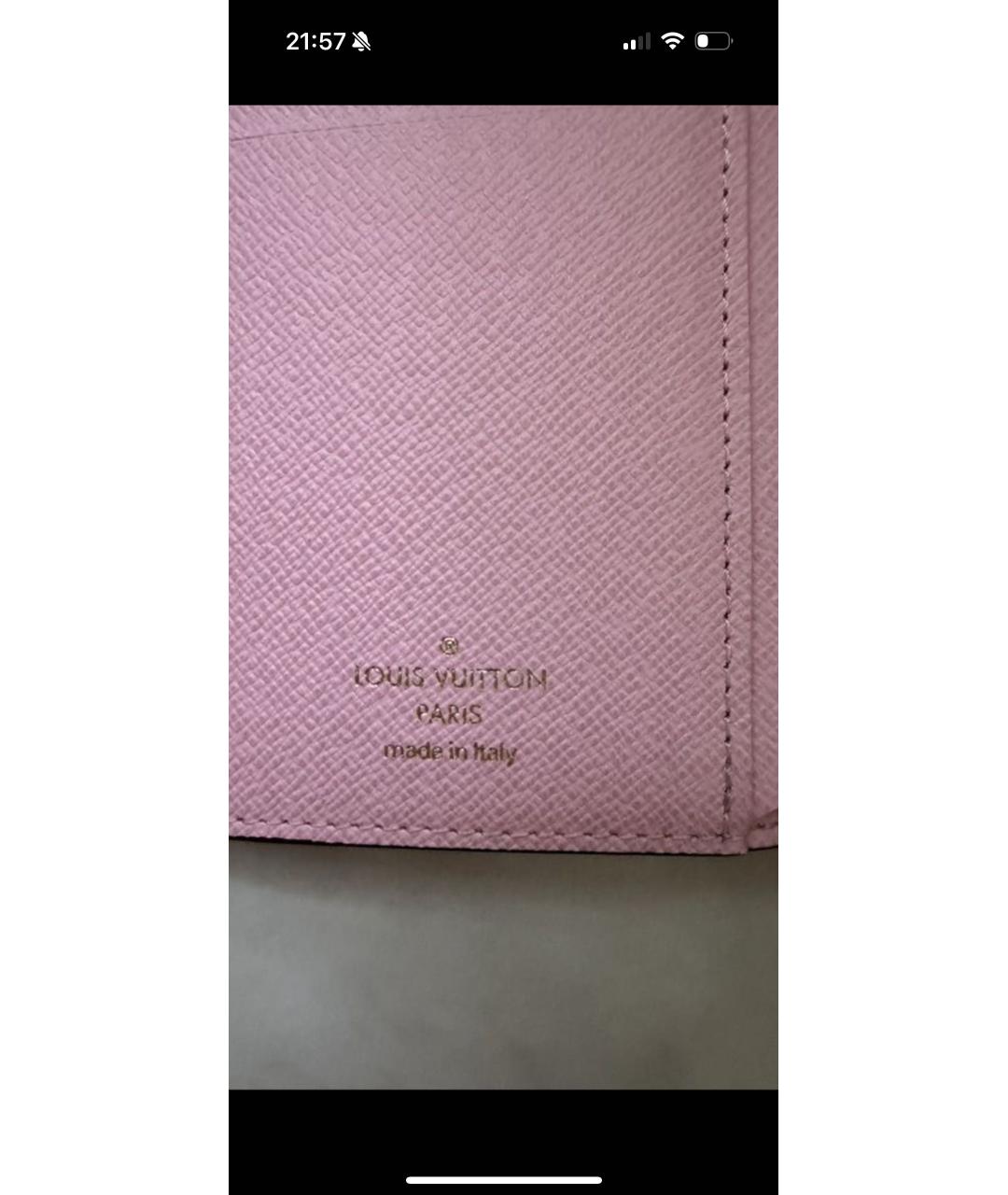 LOUIS VUITTON Коричневый кожаный кошелек, фото 2