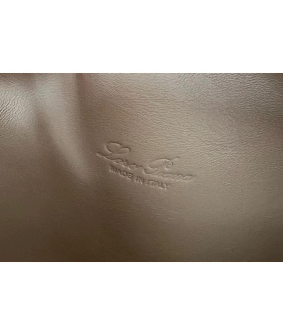 LORO PIANA Белая кожаная сумка через плечо, фото 4