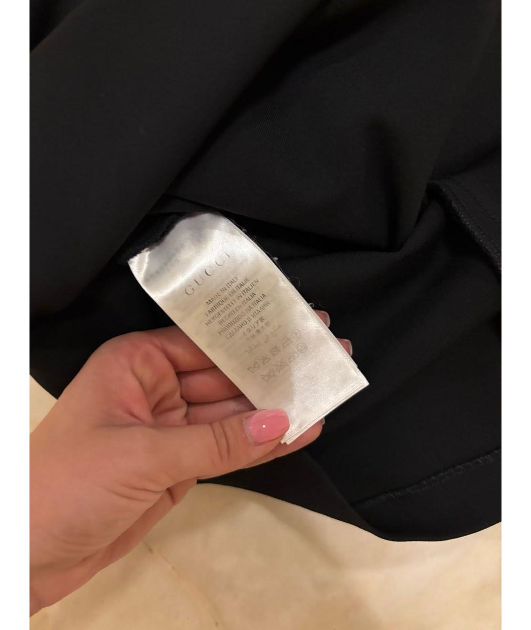 GUCCI Черное хлопко-эластановое повседневное платье, фото 4