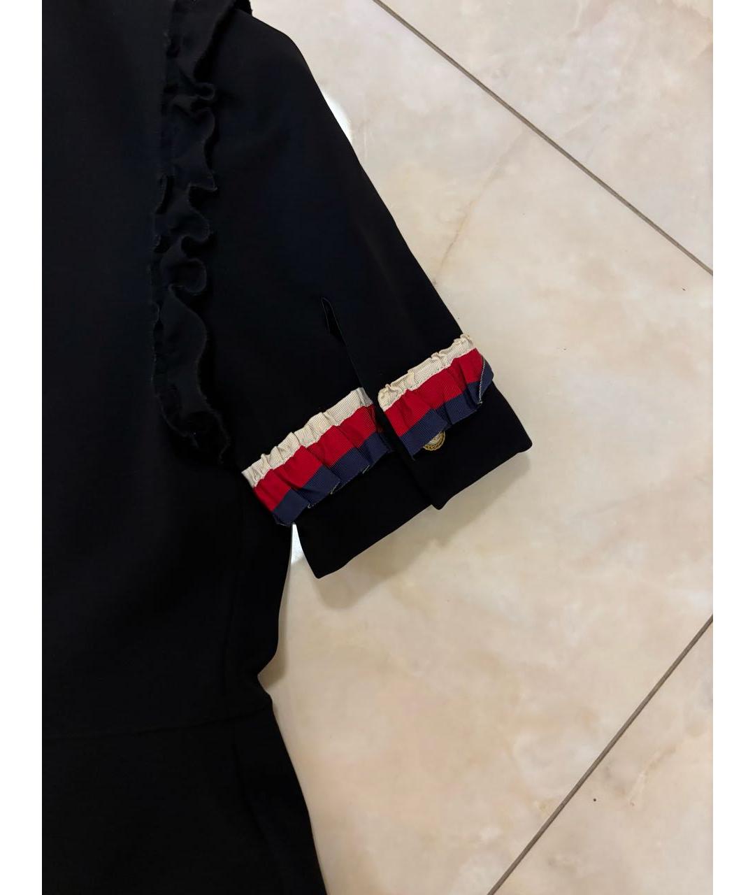 GUCCI Черное хлопко-эластановое повседневное платье, фото 5