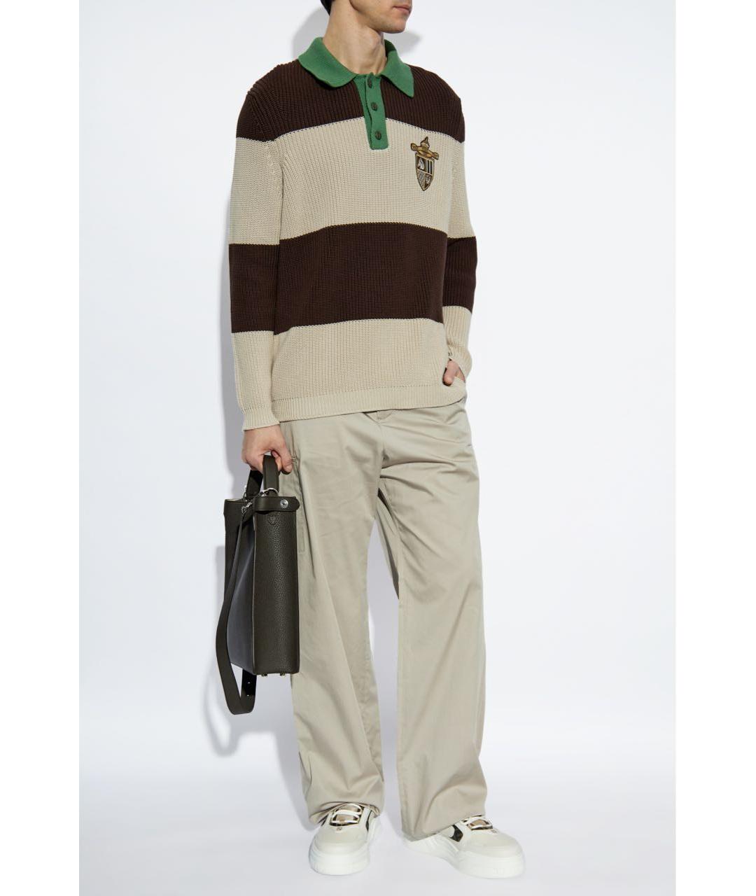 FENDI Серые хлопковые повседневные брюки, фото 8