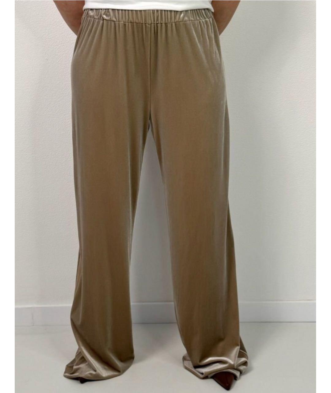 MAX MARA Бежевые полиэстеровые прямые брюки, фото 8