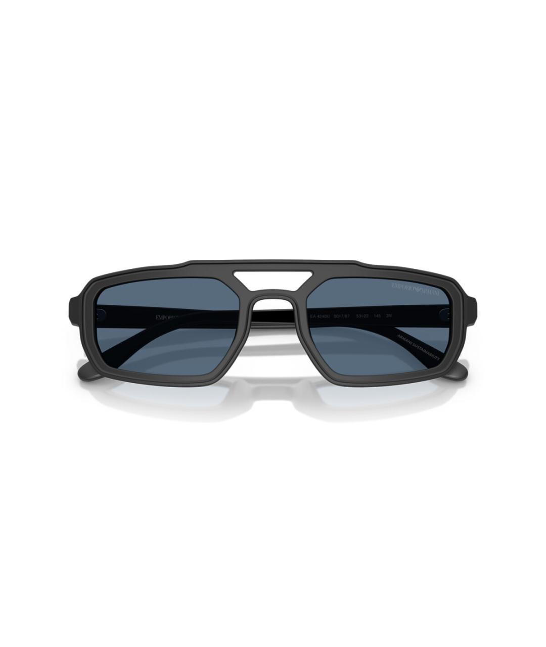 EMPORIO ARMANI Черные пластиковые солнцезащитные очки, фото 6
