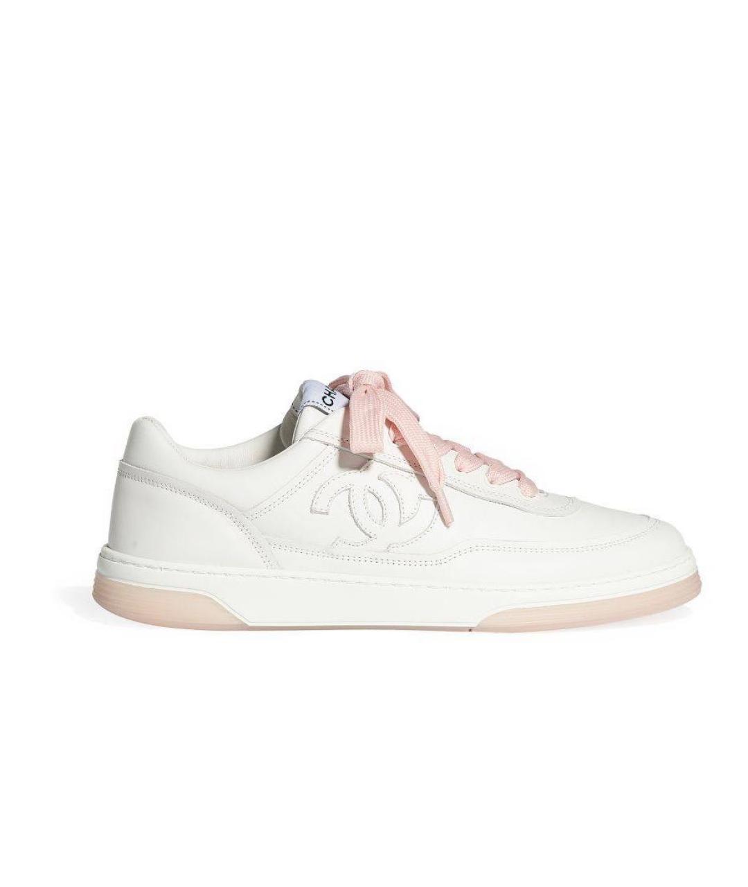 CHANEL Белые кожаные кроссовки, фото 1